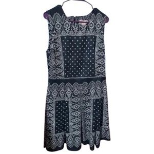 Nanette Lepore Navy & White Bandana Print Midi Dress - NWT